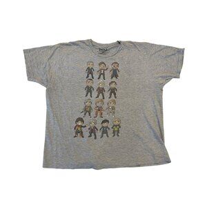 T-Shirt Men's 2XL size Doctor Who BBC 13 Doctors on Gray cartoon big head